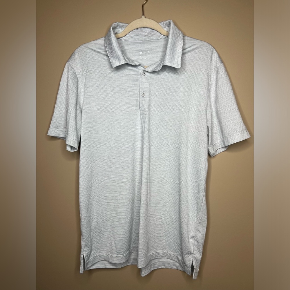 Medium Polo Shortsleeved Shirt by Zella (Light Grey)